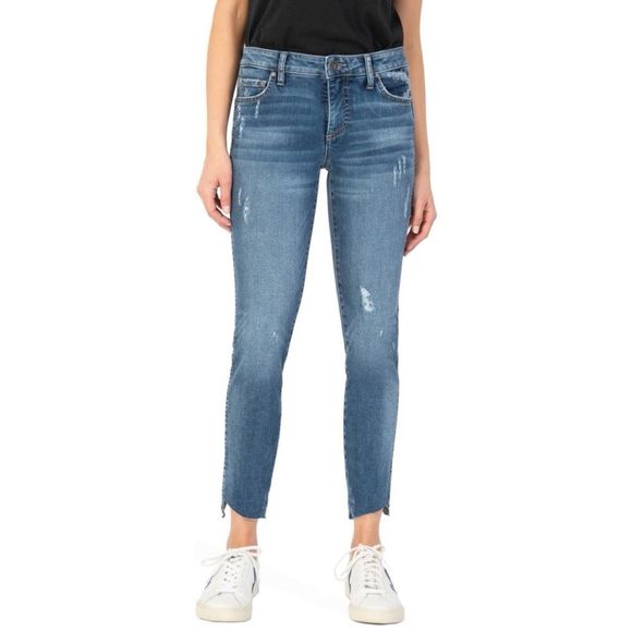 KUT from the Kloth Reese Fab Ab Distressed High Waist Straight Leg Jeans NWT! - Picture 2 of 3